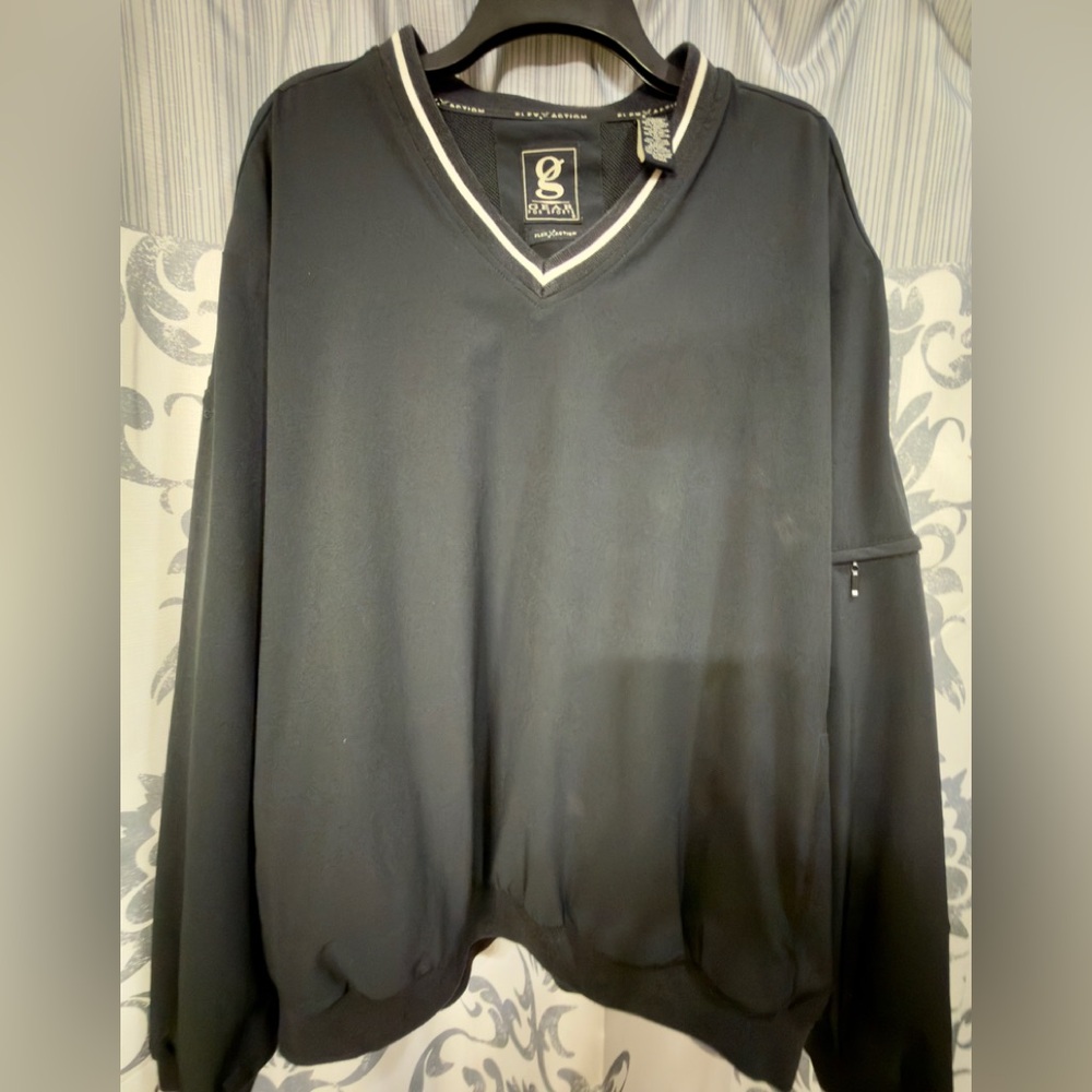 Gear For Sports Black V-Neck Men's Windbreaker Pullover Jacket Flathead, MT XL